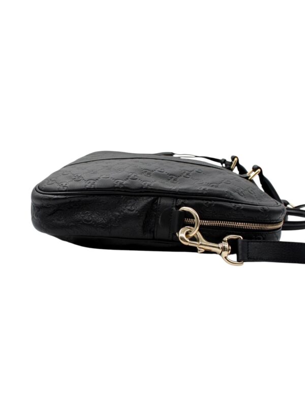 Borsa Lavoro Gucci in Pelle Guccissima Nera