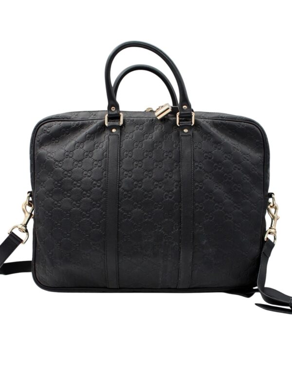 Borsa Lavoro Gucci in Pelle Guccissima Nera