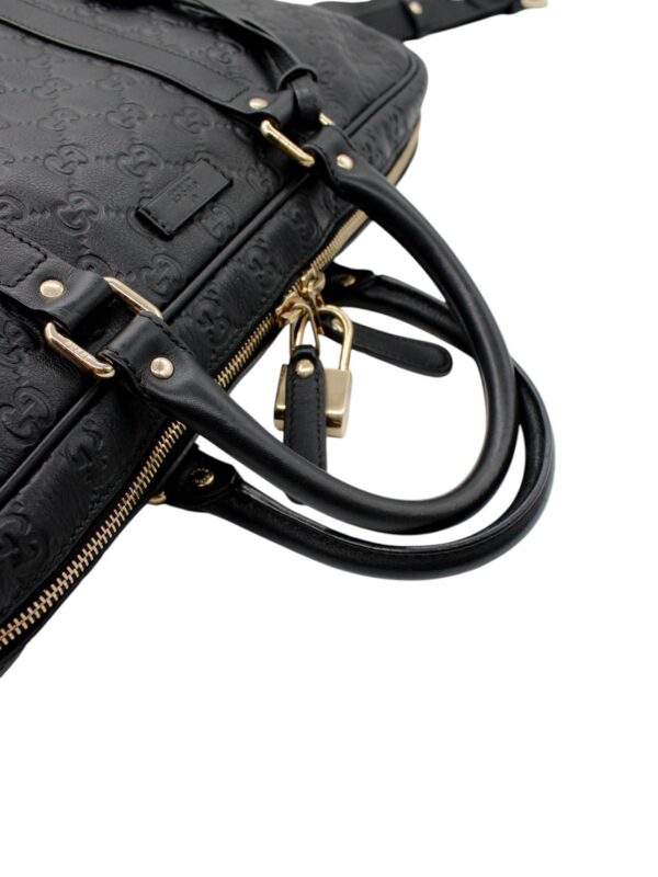 Borsa Lavoro Gucci in Pelle Guccissima Nera