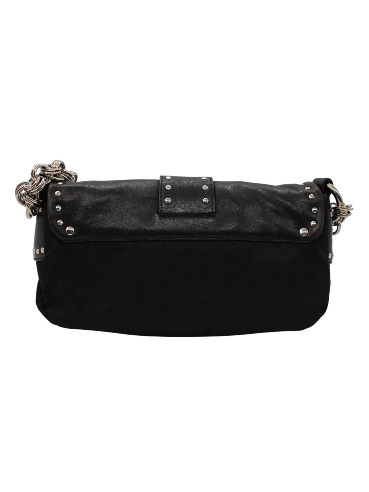 Baguette Prada in Pelle e Tela Vela Nera thumb