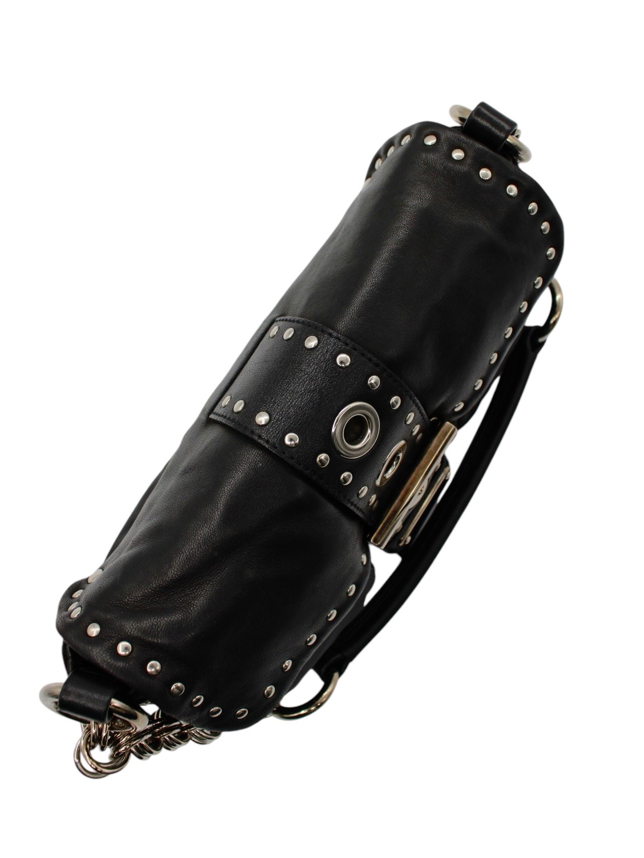 Baguette Prada in Pelle e Tela Vela Nera thumb
