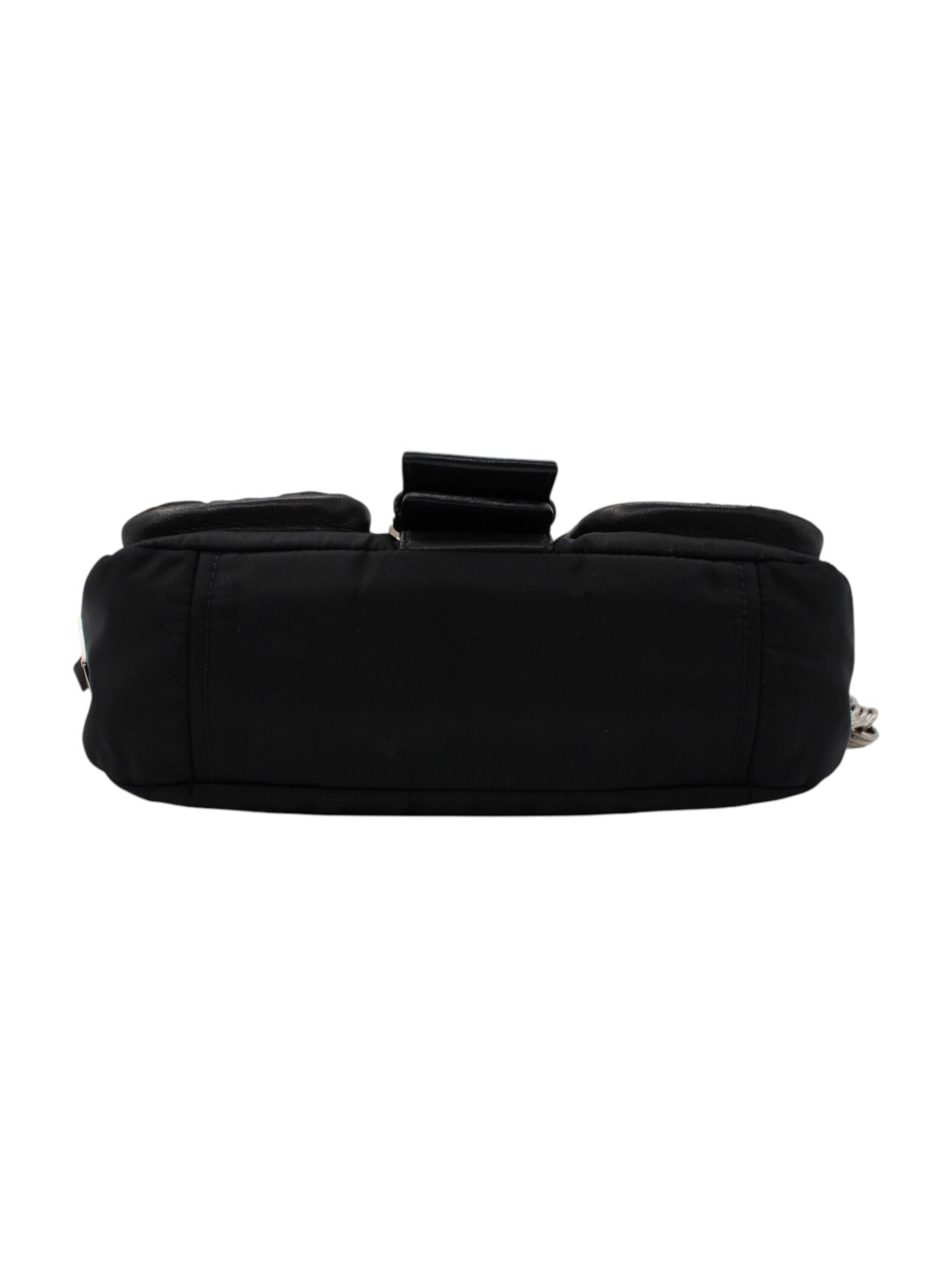 Baguette Prada in Pelle e Tela Vela Nera thumb
