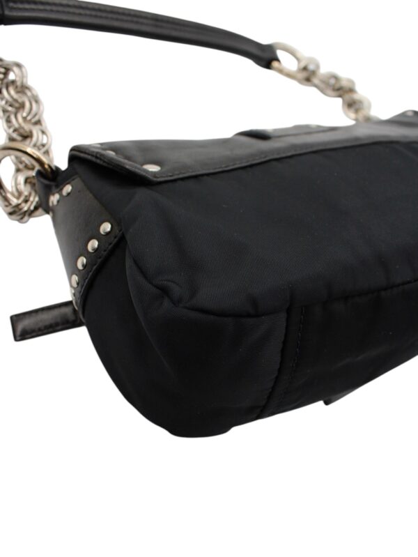Baguette Prada in Pelle e Tela Vela Nera