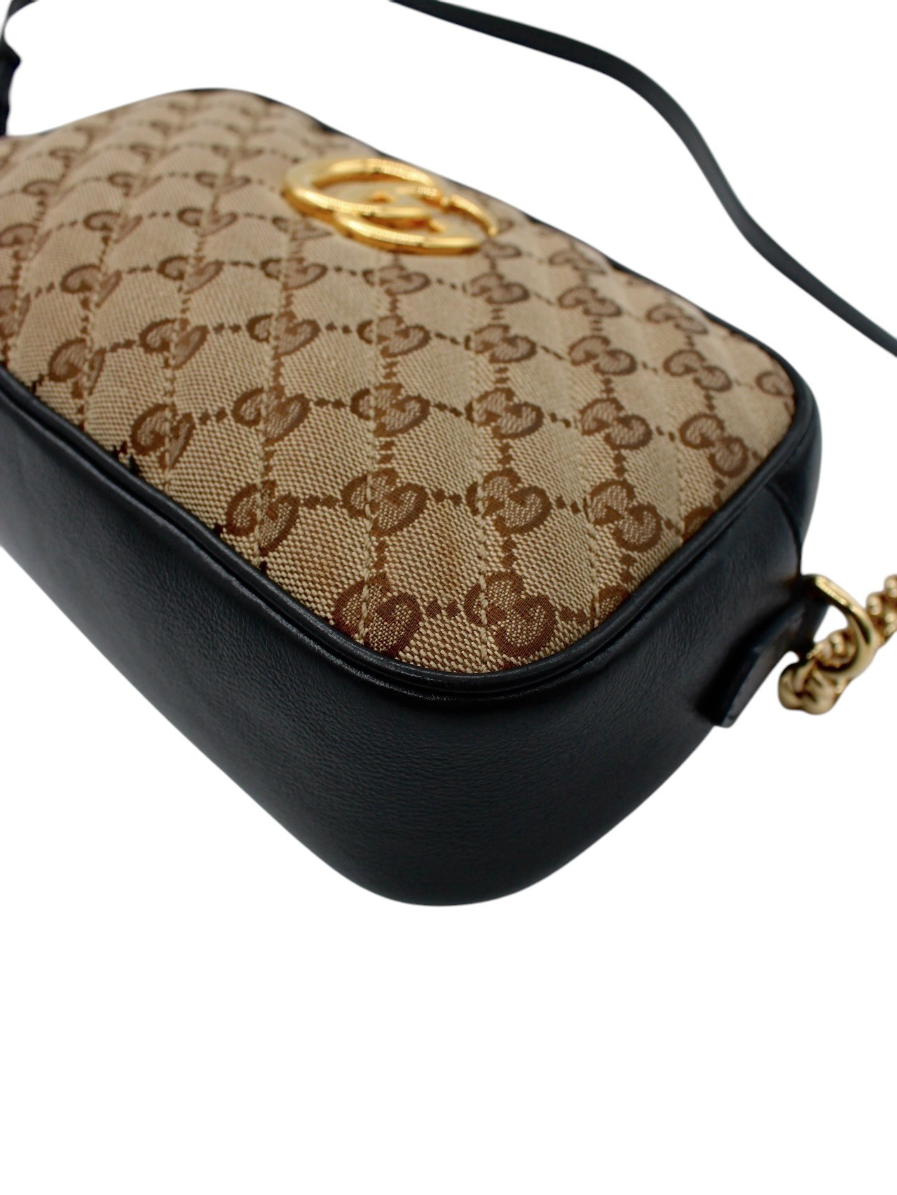 Tracolla Gucci Marmont in Pelle e Tessuto GG thumb
