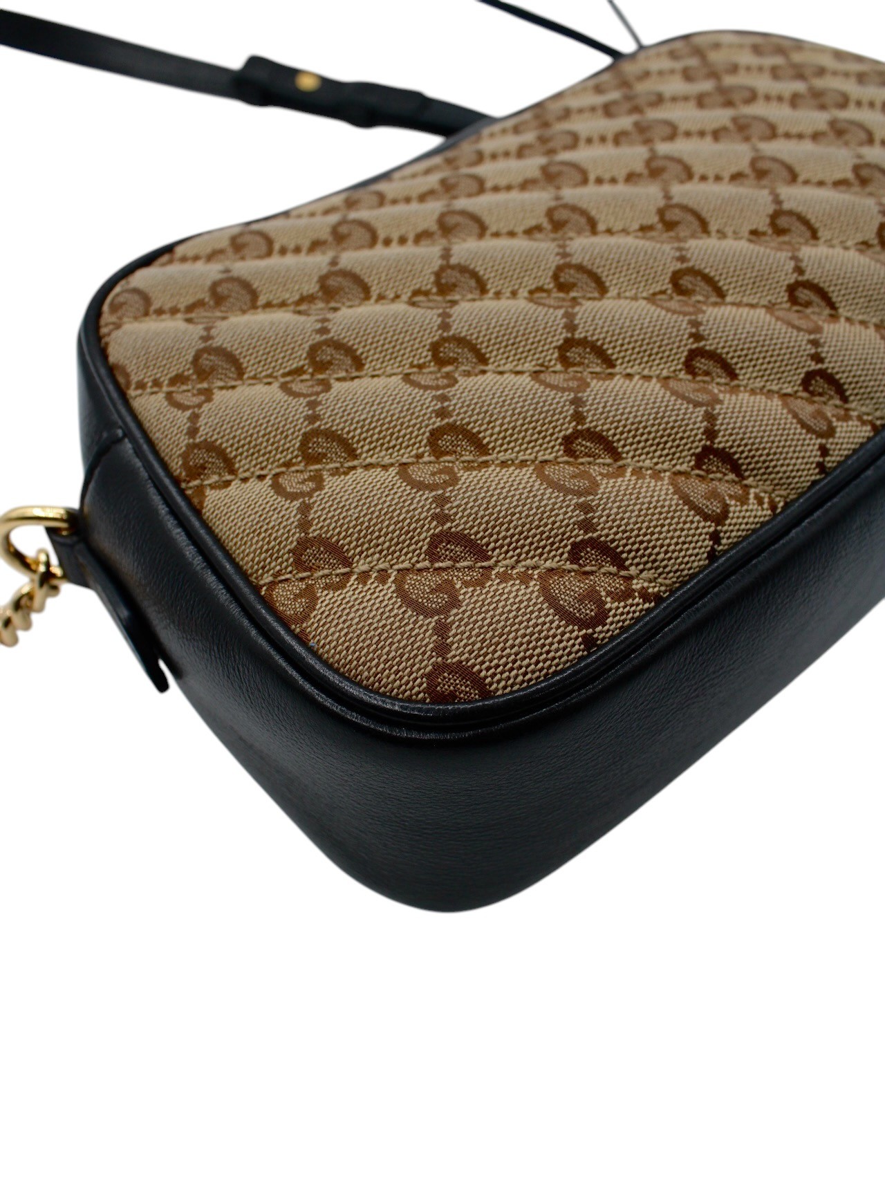 Tracolla Gucci Marmont in Pelle e Tessuto GG thumb