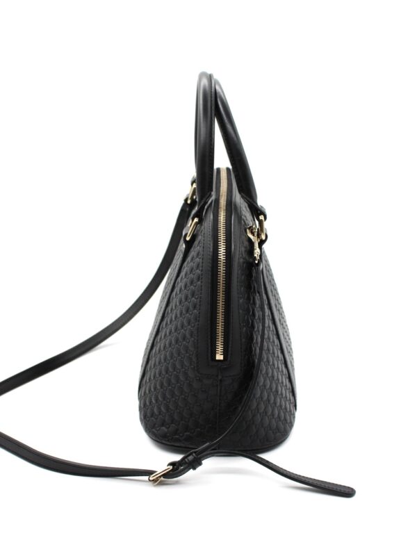 Borsa Gucci in pelle microguccissima nera