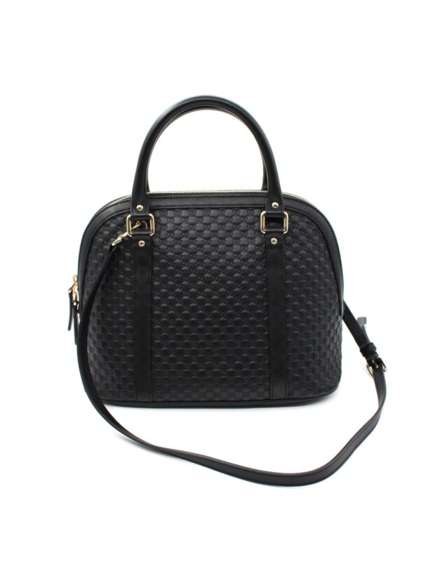 Borsa Gucci in pelle microguccissima nera