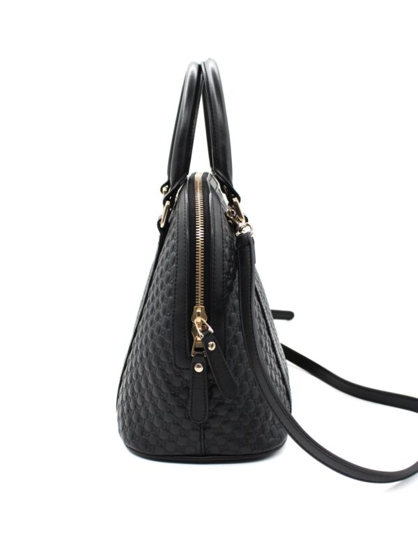 Borsa Gucci in pelle microguccissima nera
