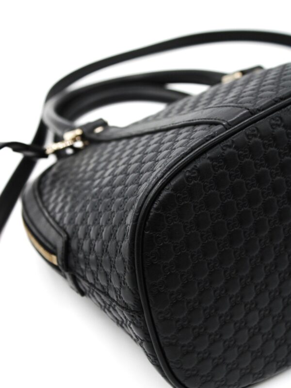 Borsa Gucci in pelle microguccissima nera