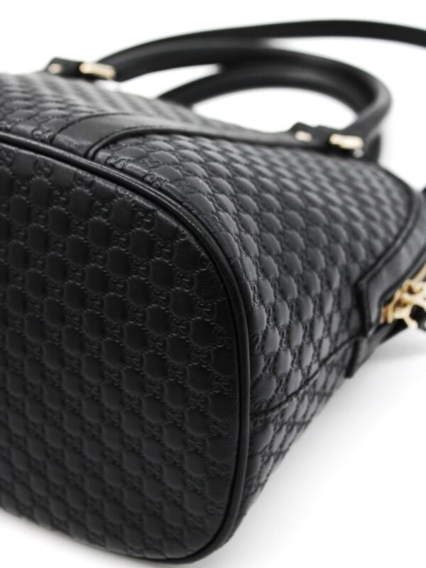 Borsa Gucci in pelle microguccissima nera