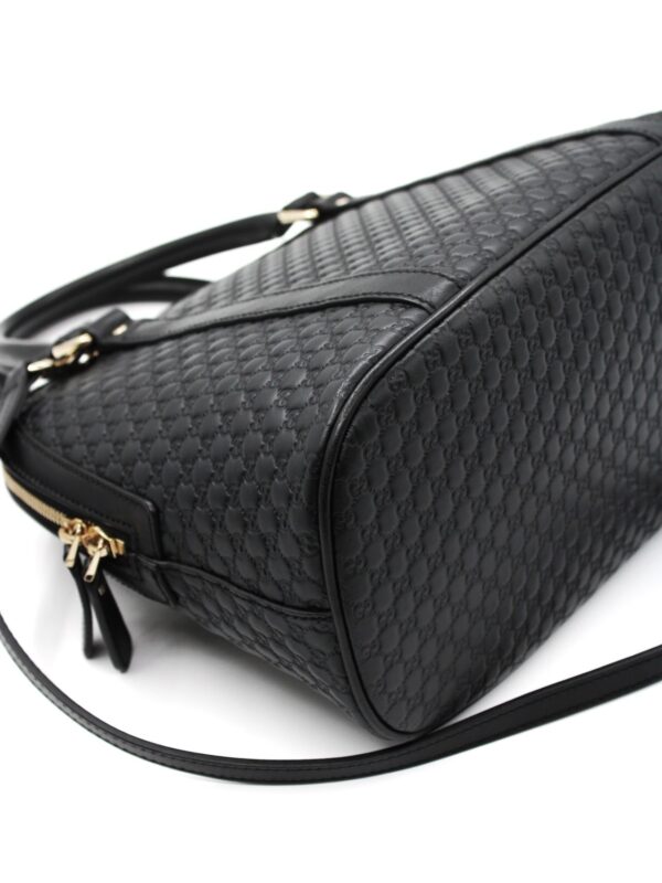 Borsa Gucci in pelle microguccissima nera