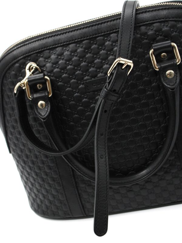 Borsa Gucci in pelle microguccissima nera
