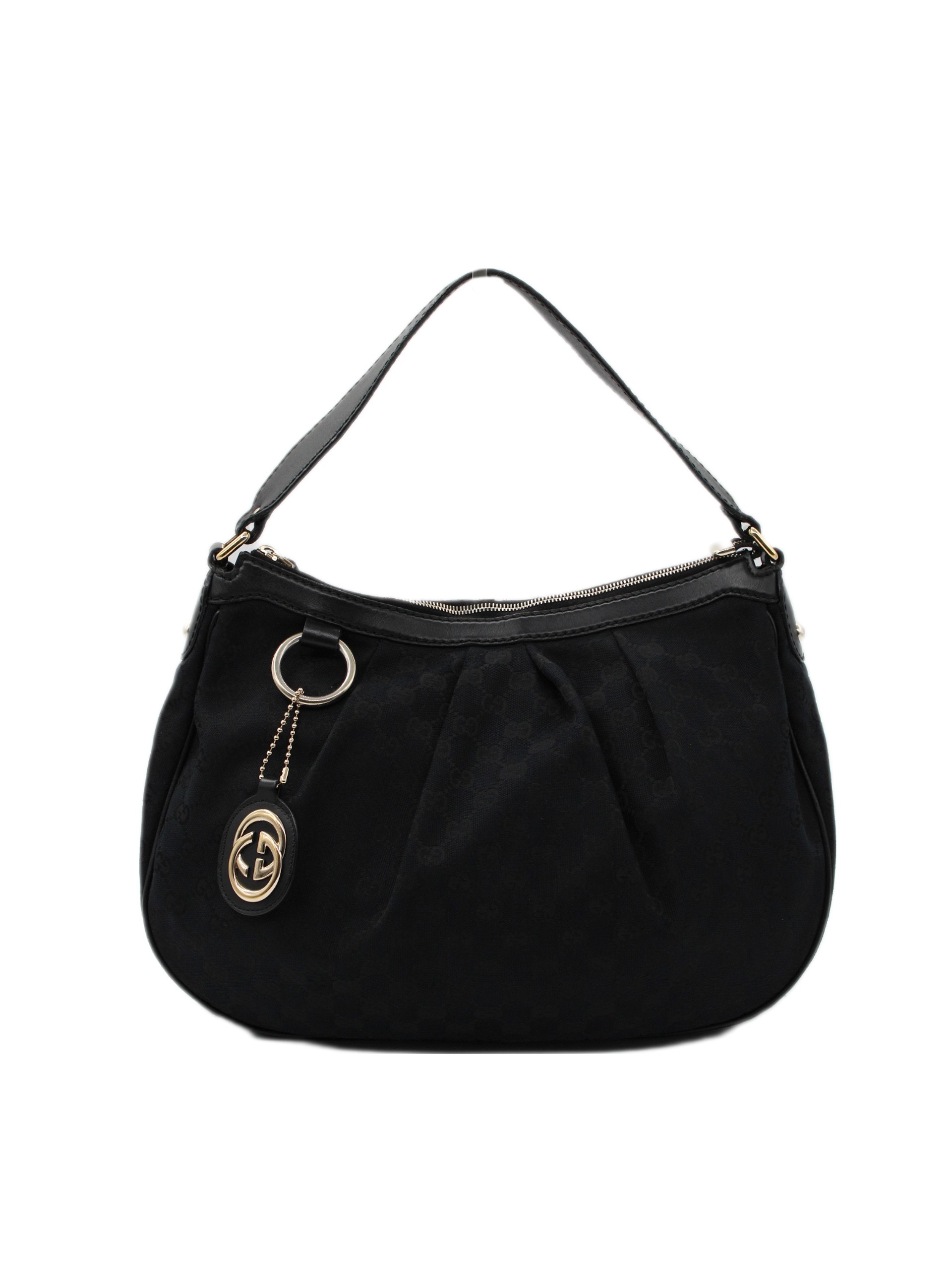 Borsa Gucci Hobo in tessuto e pelle thumb