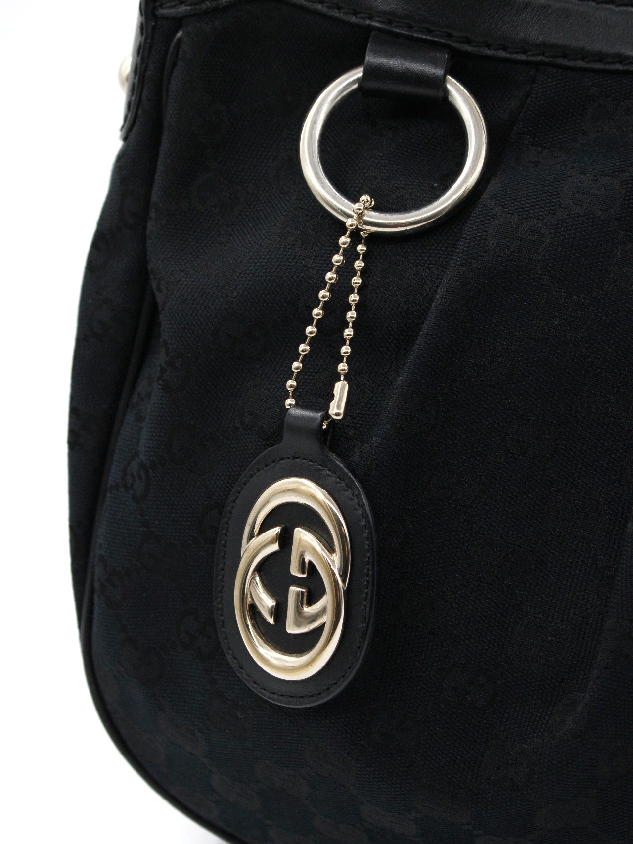 Borsa Gucci Hobo in tessuto e pelle thumb