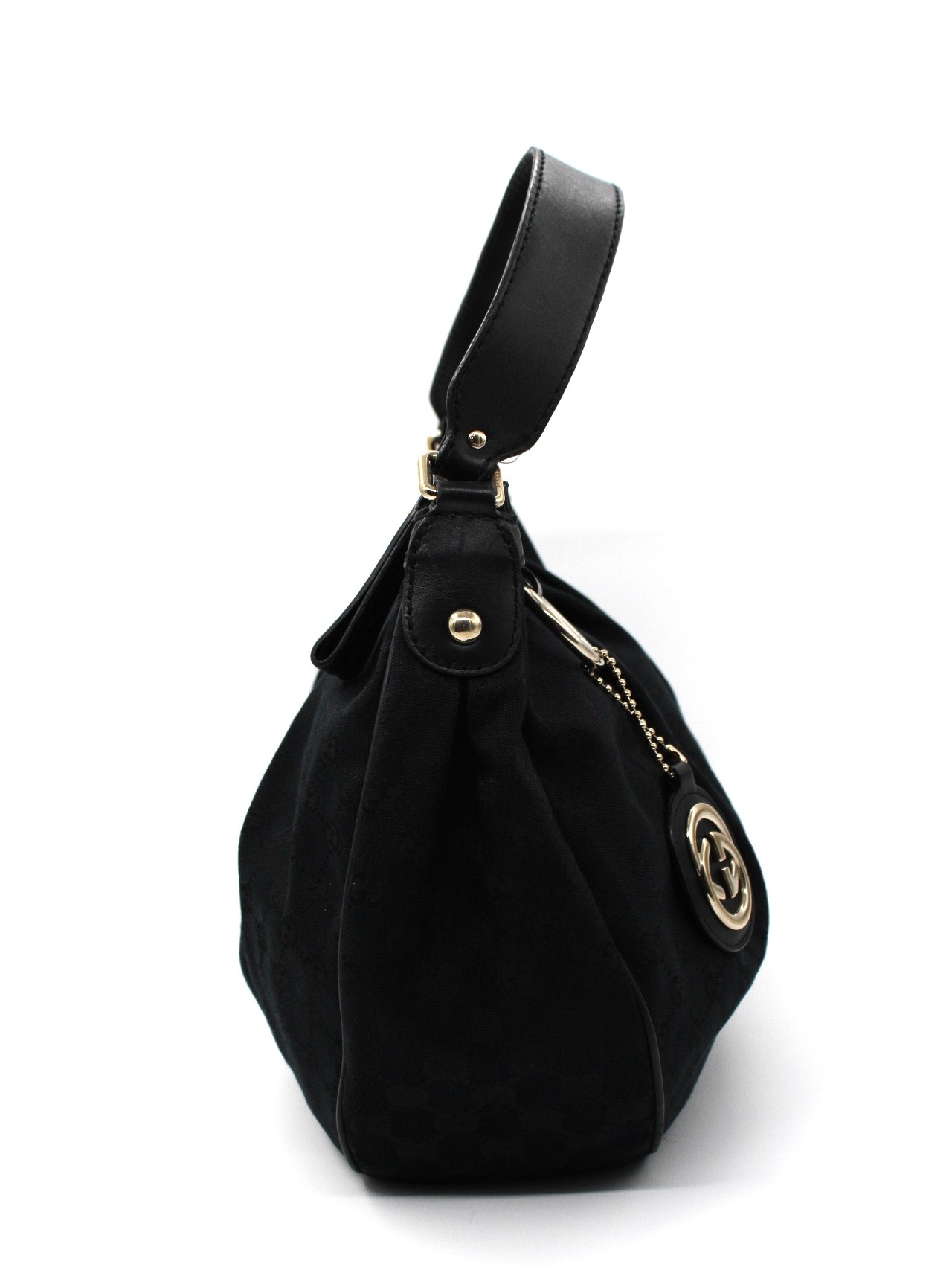 Borsa Gucci Hobo in tessuto e pelle thumb
