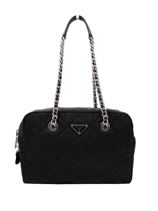 Bauletto Prada in Tela Vela Nero