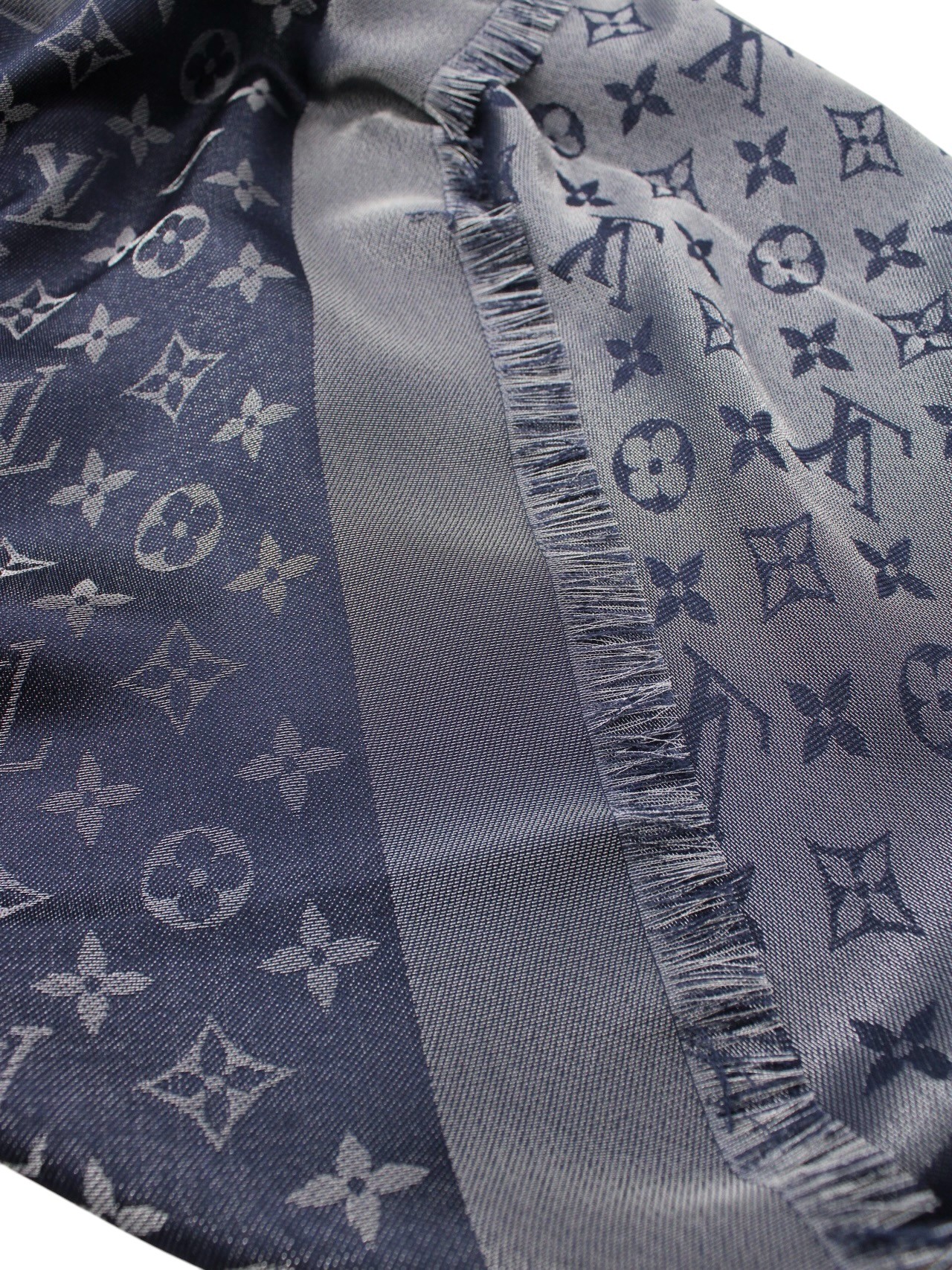 Scialle Louis Vuitton Monognam Shine Blu thumb