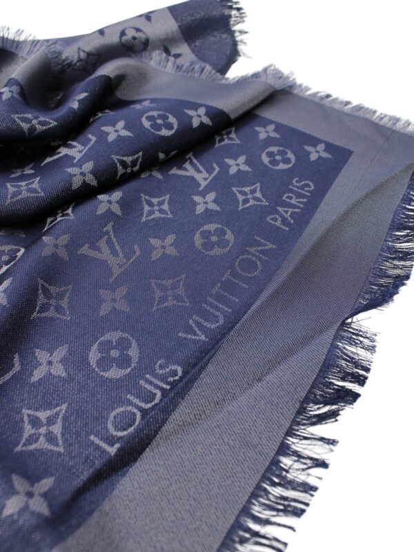 Scialle Louis Vuitton Monognam Shine Blu