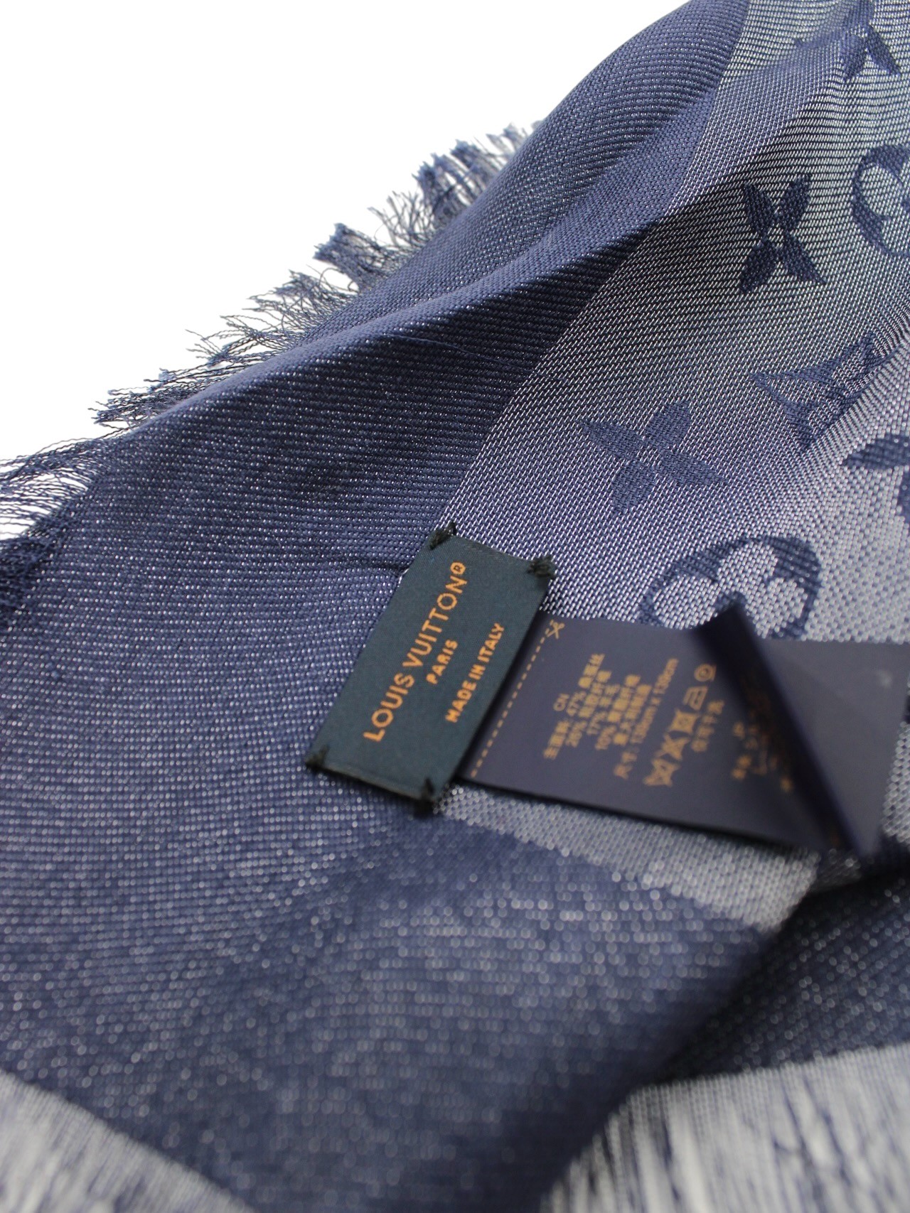 Scialle Louis Vuitton Monognam Shine Blu thumb