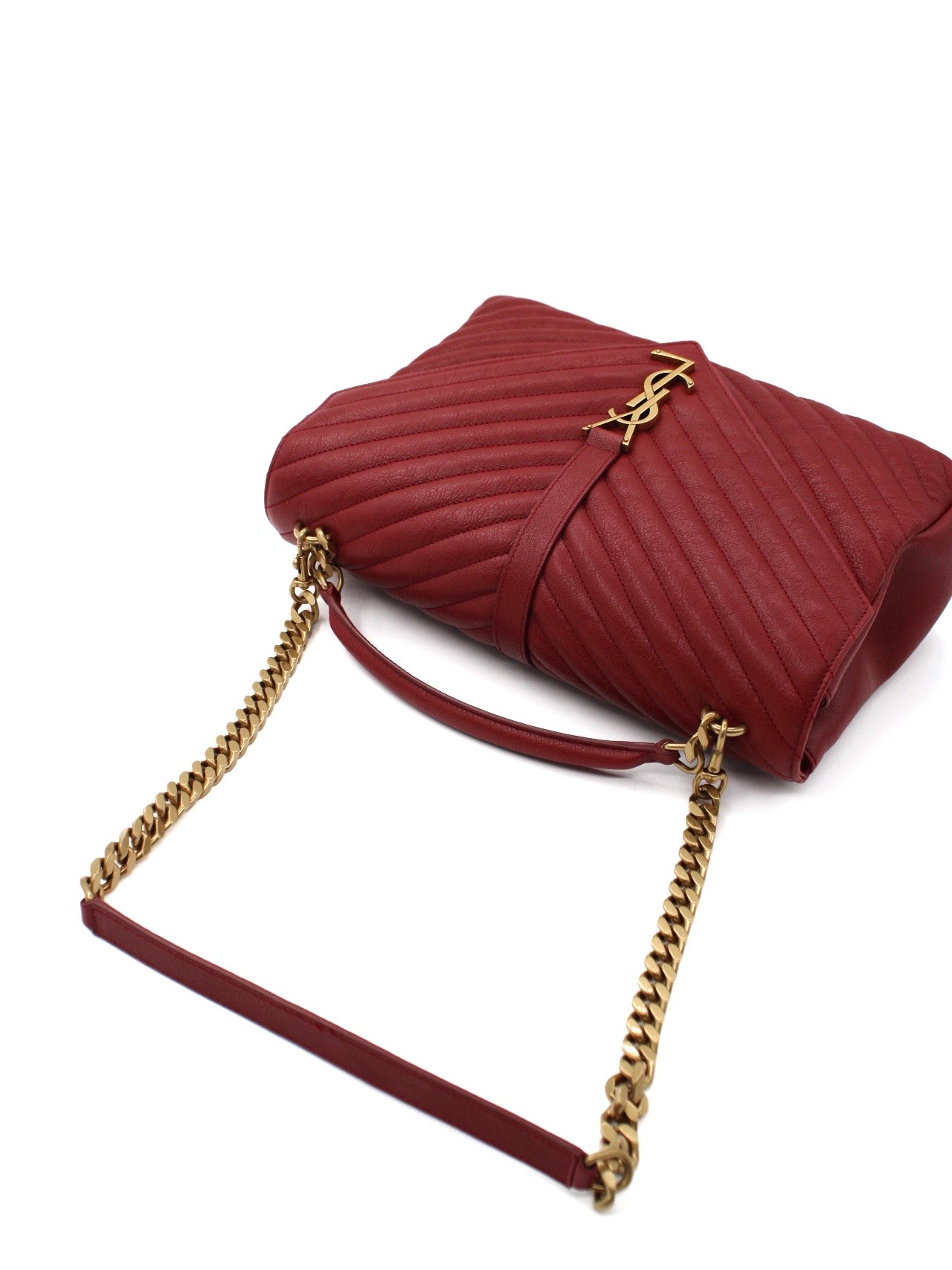 Borsa Saint Laurent College in pelle bordeaux thumb
