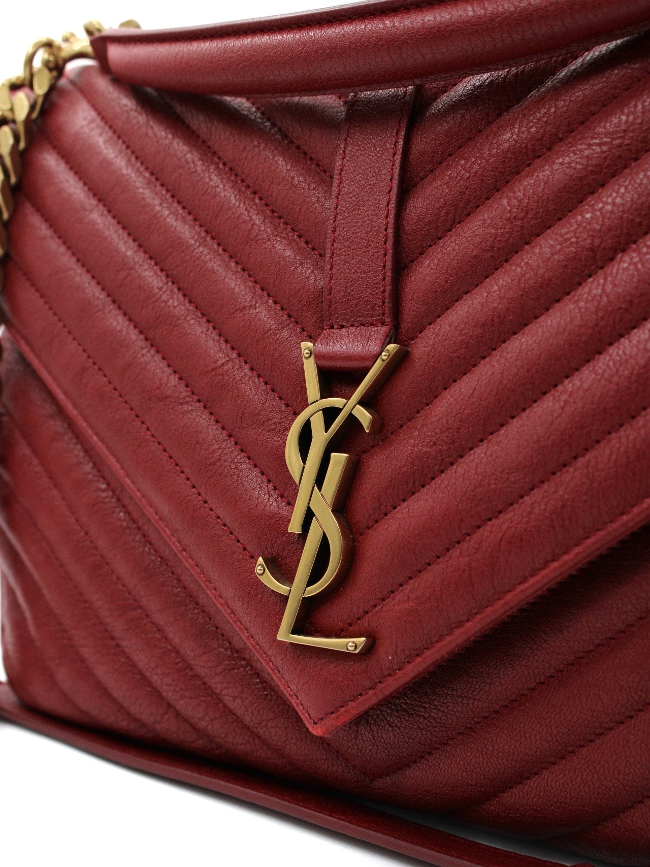 Borsa Saint Laurent College in pelle bordeaux thumb