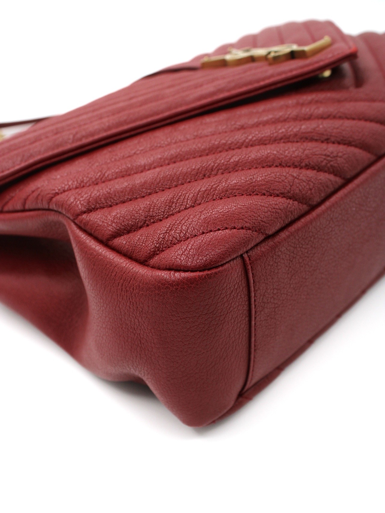 Borsa Saint Laurent College in pelle bordeaux thumb