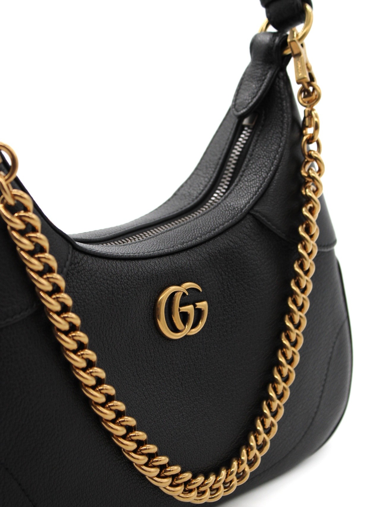 Borsa Gucci a spalla Aphrodite in pelle nera thumb