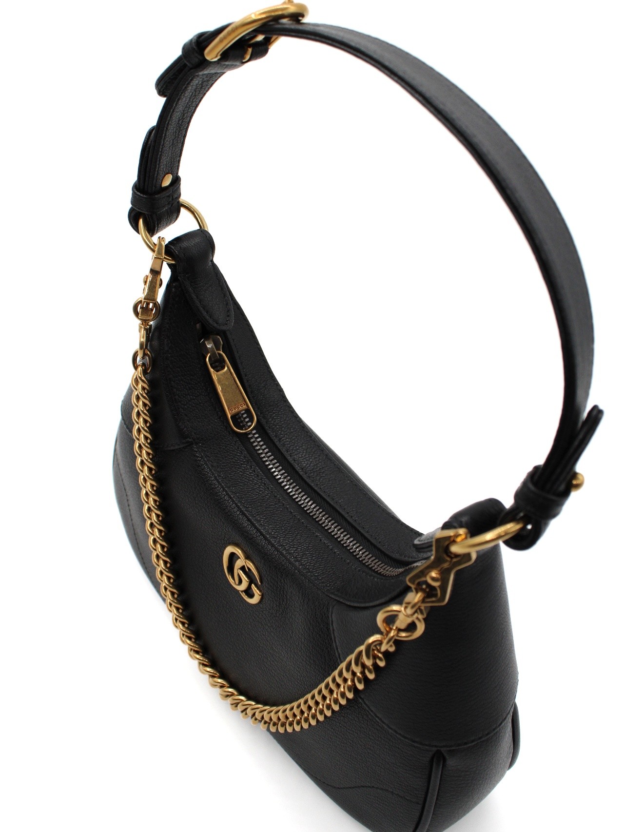 Borsa Gucci a spalla Aphrodite in pelle nera thumb