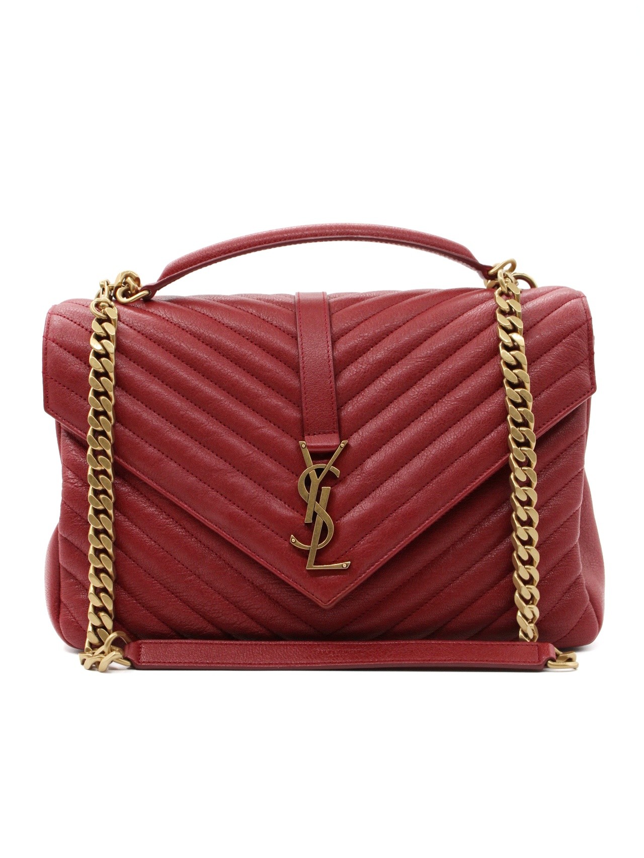 Borsa Saint Laurent College in pelle bordeaux thumb