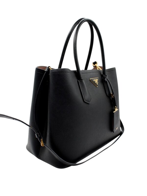 Borsa Prada Bicolor in Pelle Saffiano Nera