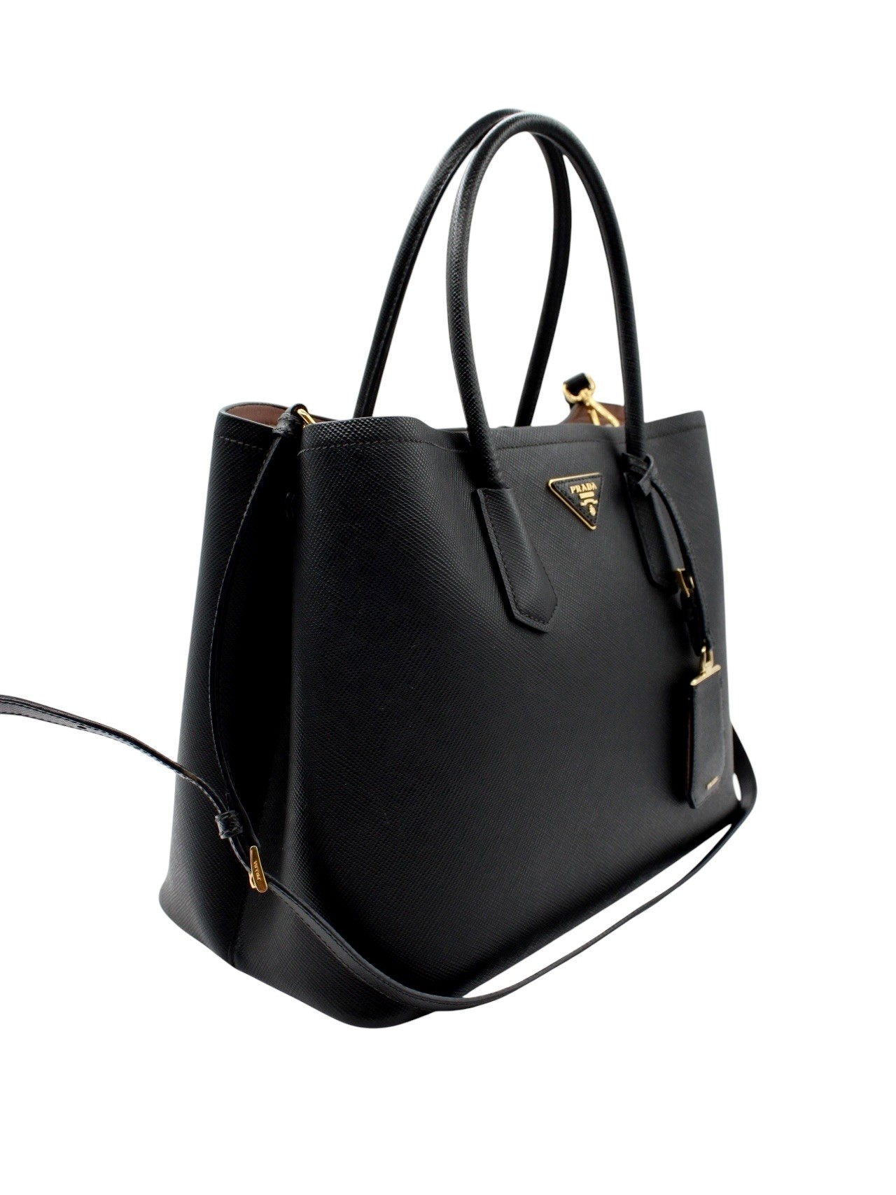 Borsa Prada Bicolor in Pelle Saffiano Nera thumb