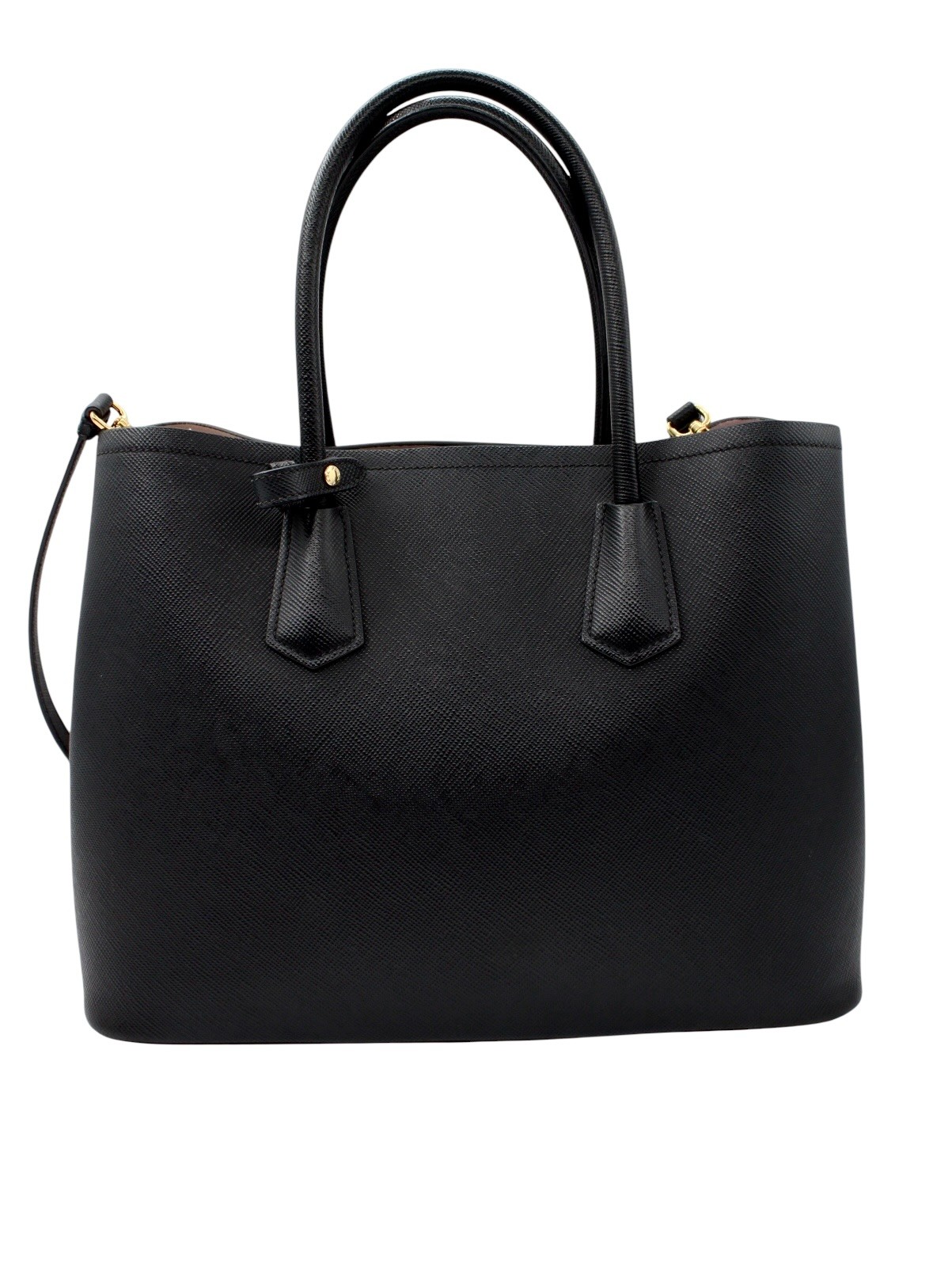 Borsa Prada Bicolor in Pelle Saffiano Nera thumb