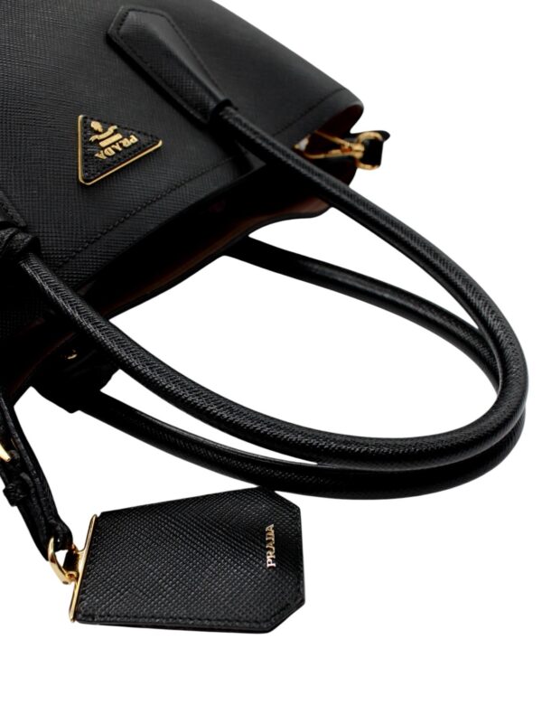 Borsa Prada Bicolor in Pelle Saffiano Nera