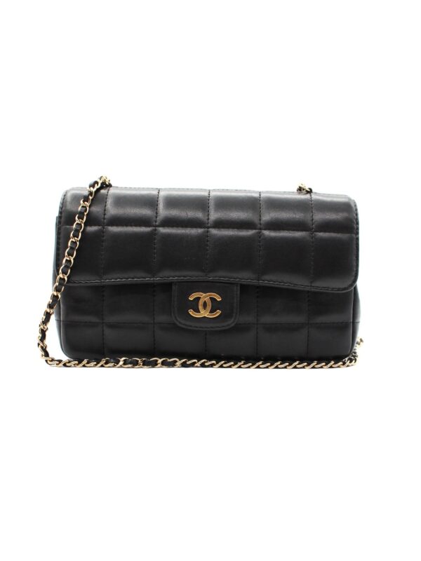 Tracolla Chanel Chocolat Bar pelle nera