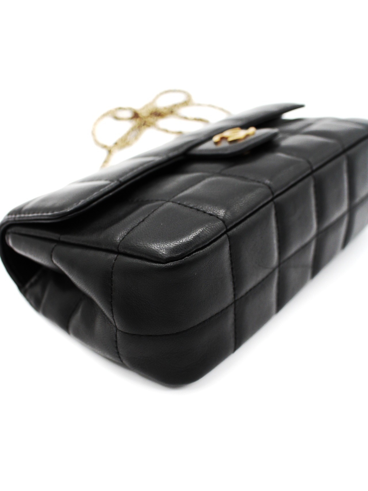 Tracolla Chanel Chocolat Bar pelle nera thumb