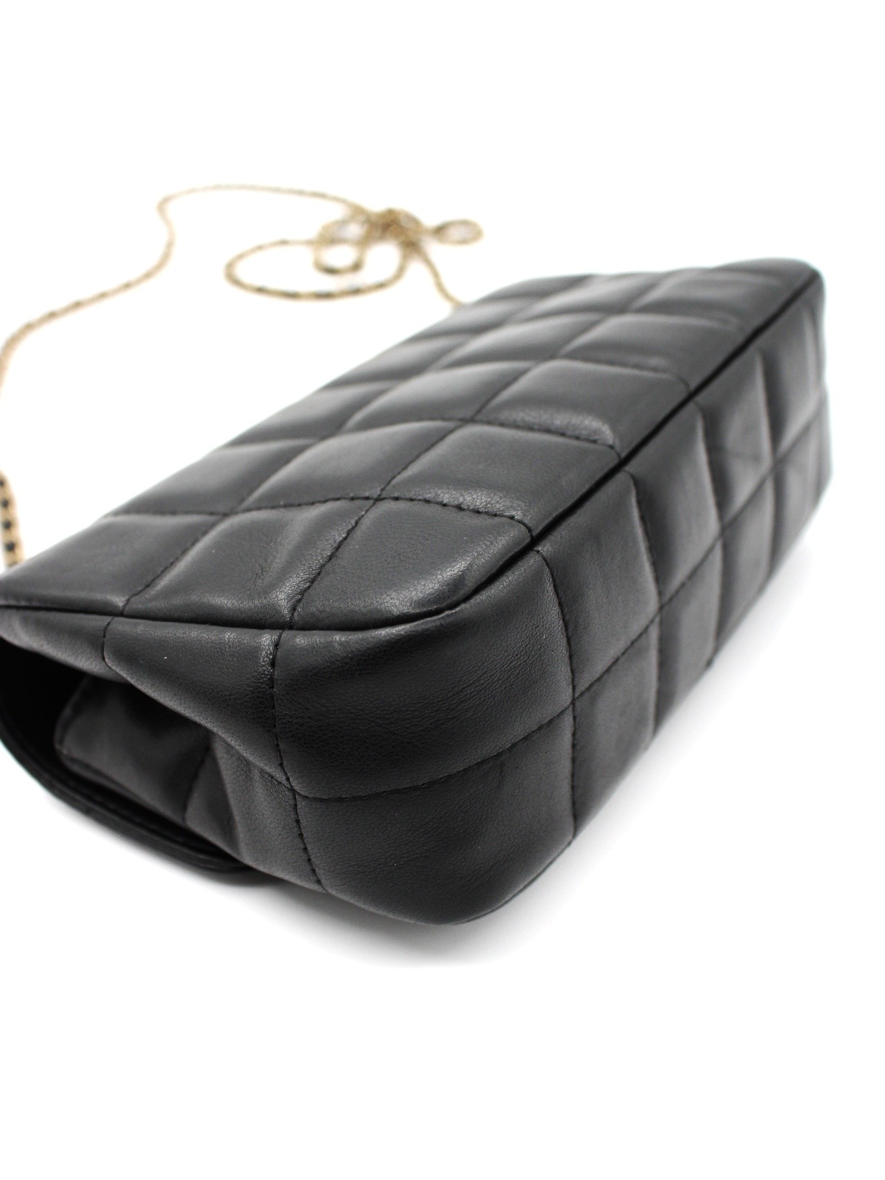Tracolla Chanel Chocolat Bar pelle nera thumb
