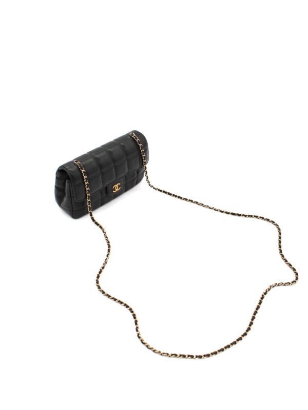 Tracolla Chanel Chocolat Bar pelle nera