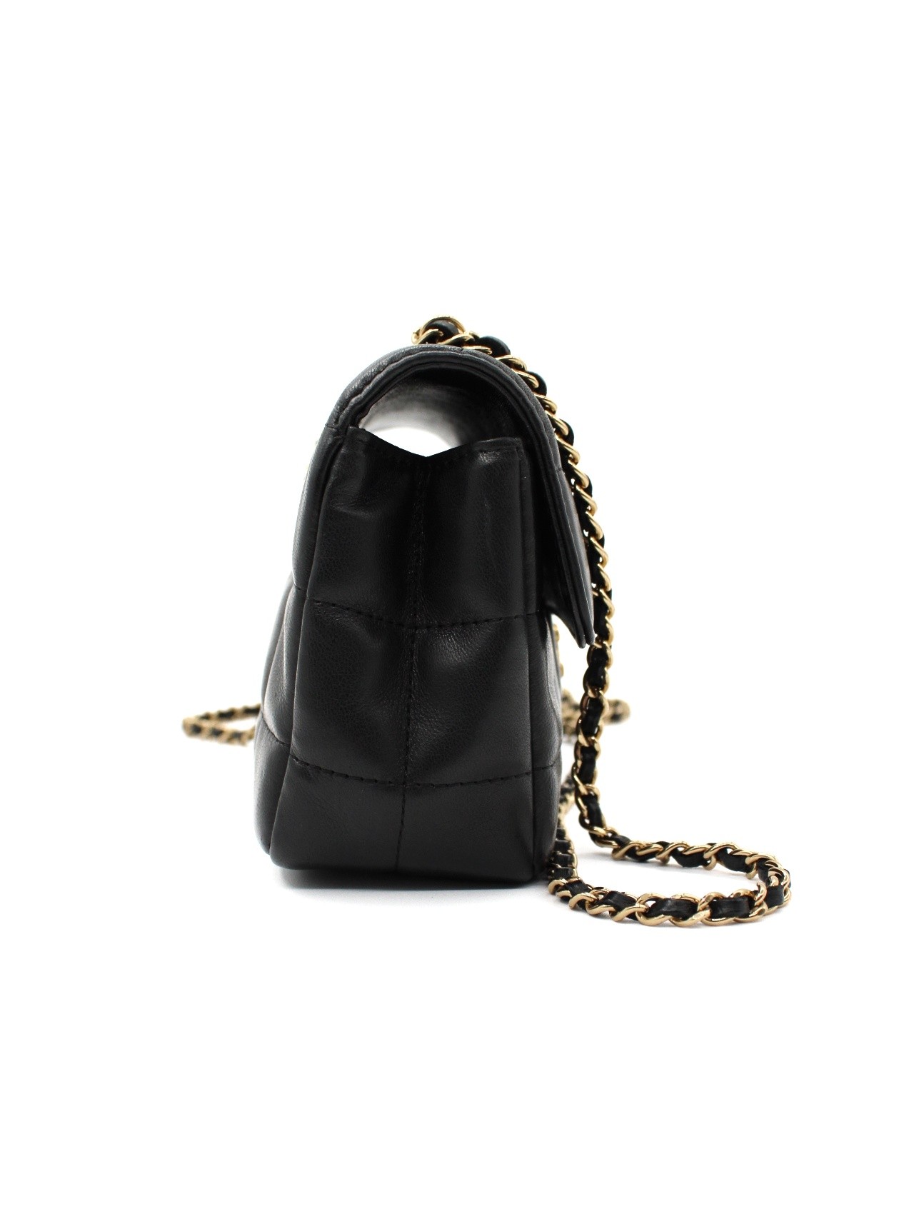 Tracolla Chanel Chocolat Bar pelle nera thumb