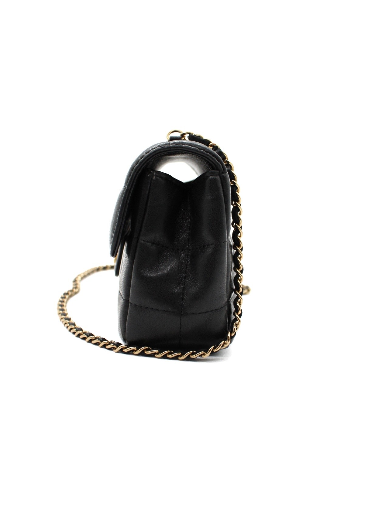 Tracolla Chanel Chocolat Bar pelle nera thumb
