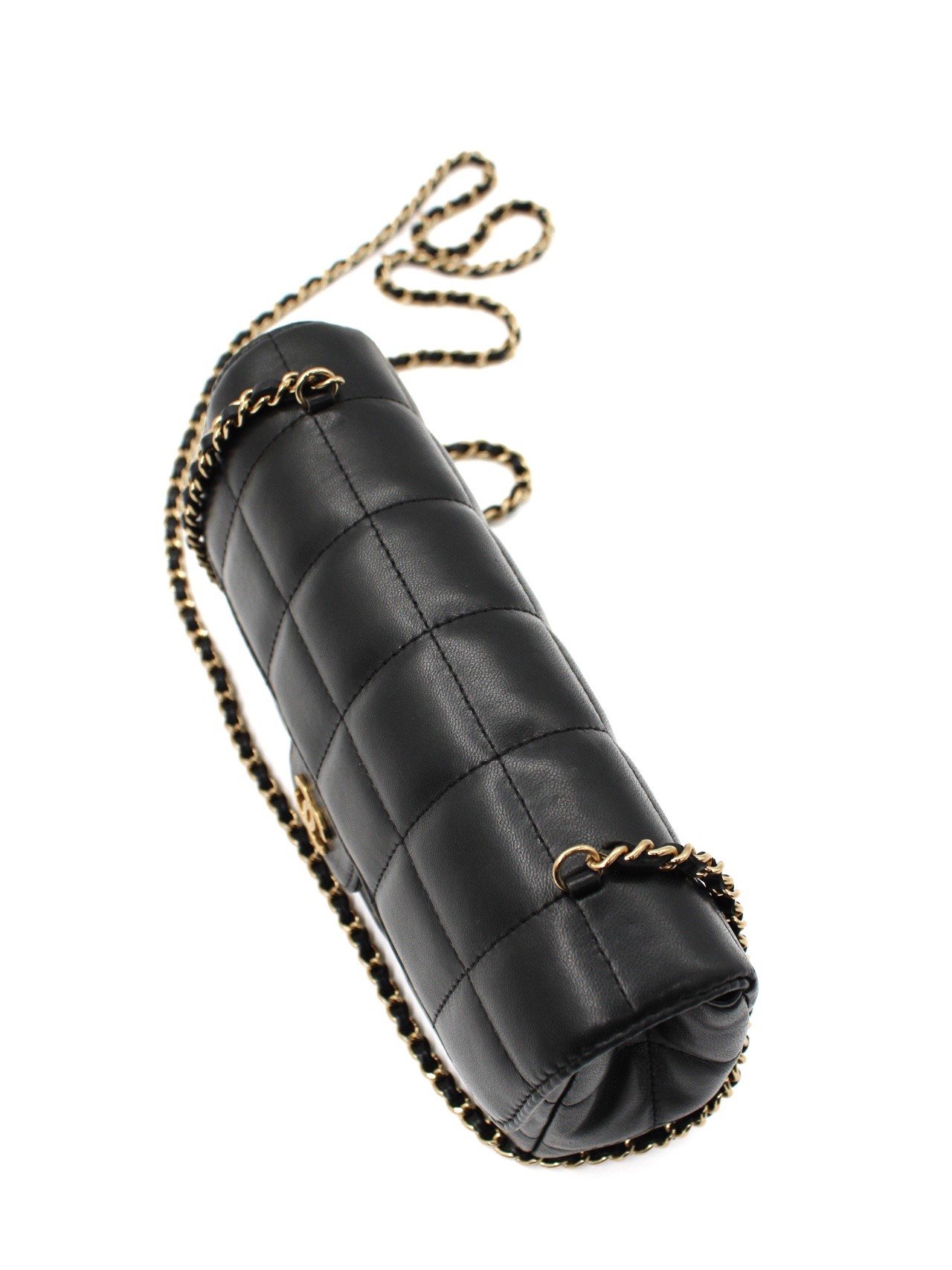 Tracolla Chanel Chocolat Bar pelle nera thumb