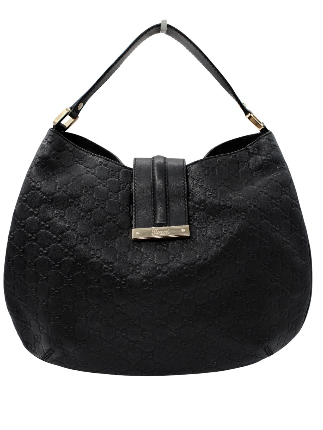 Borsa Gucci Hobo in Pelle Guccissima GG Nera thumb