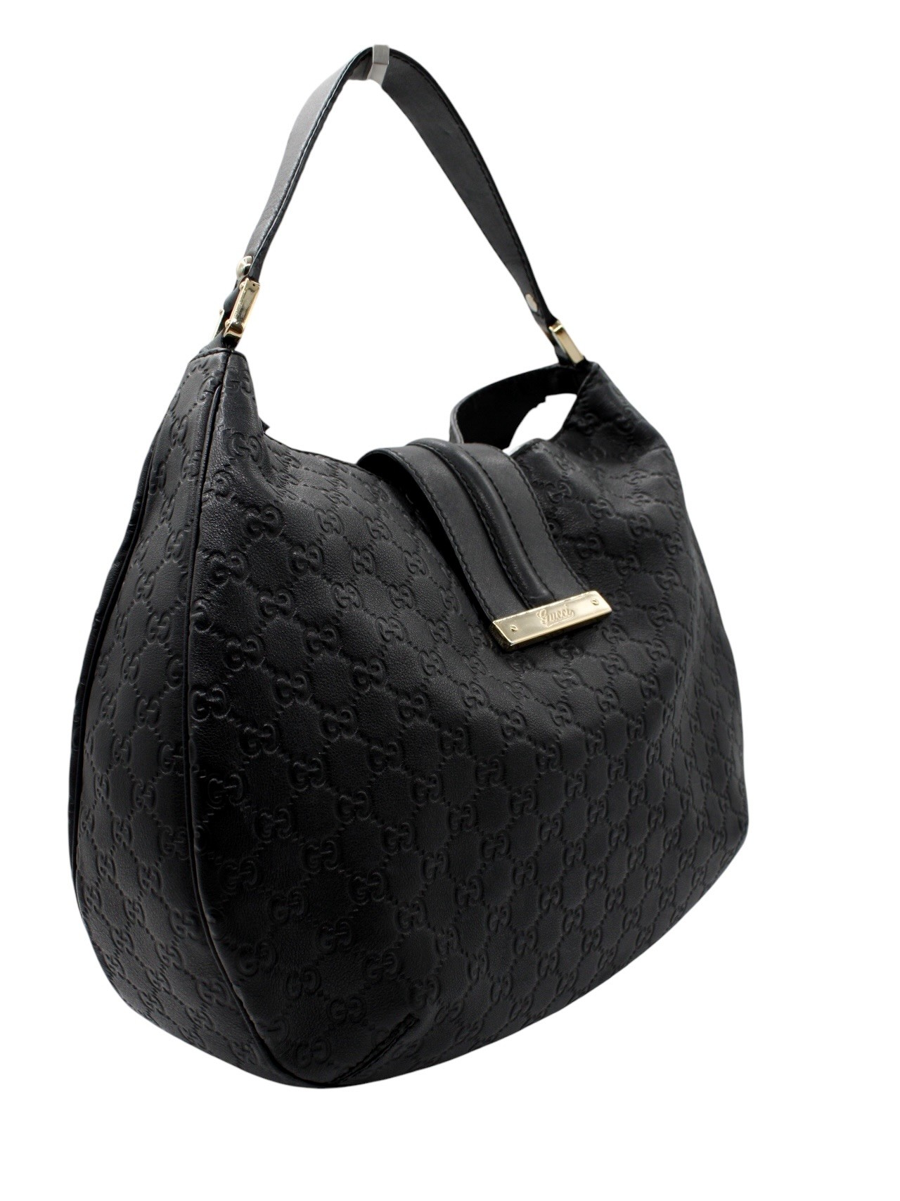 Borsa Gucci Hobo in Pelle Guccissima GG Nera thumb