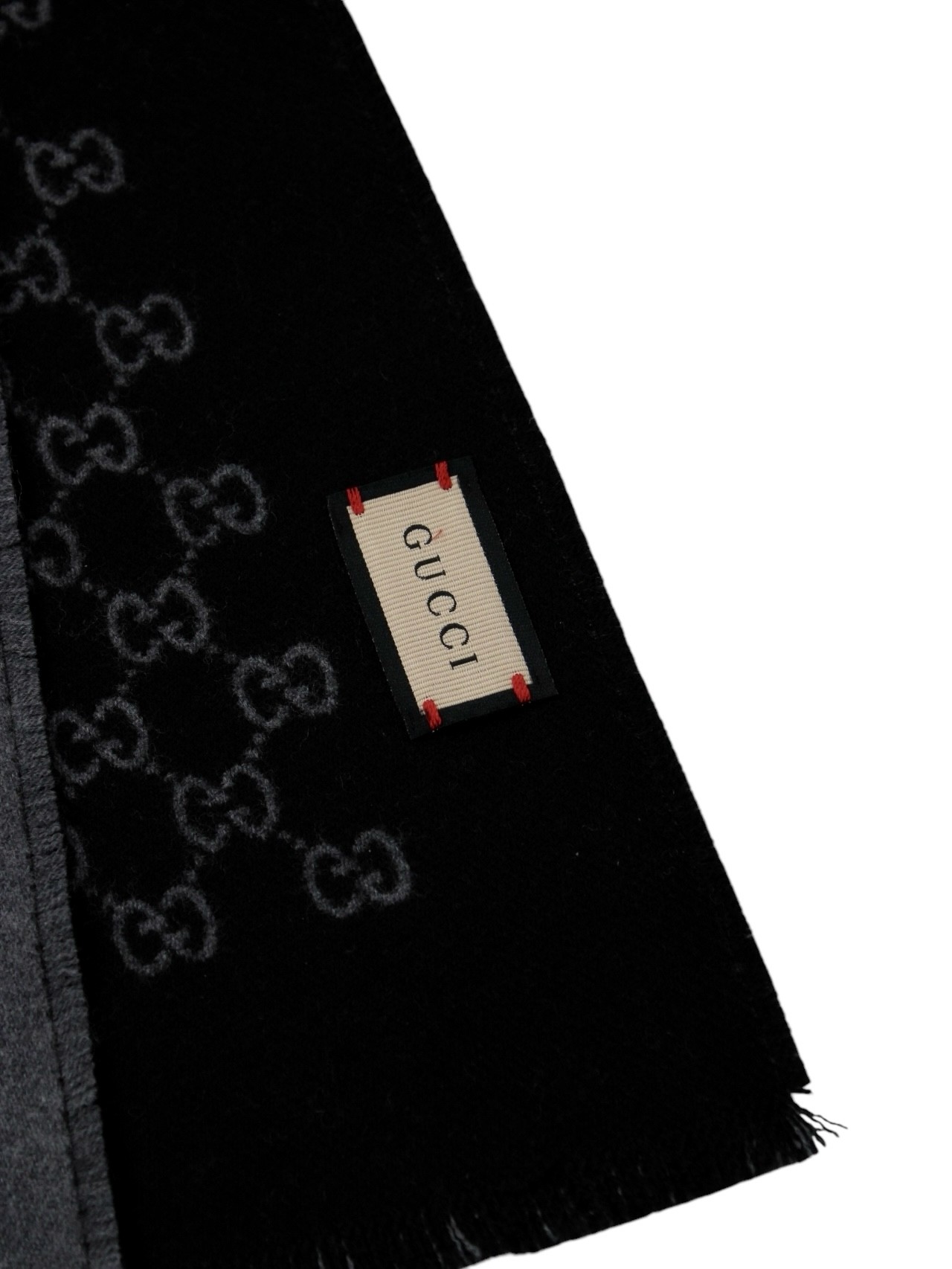 Sciarpa Gucci in Lana GG Grigio e Nero thumb
