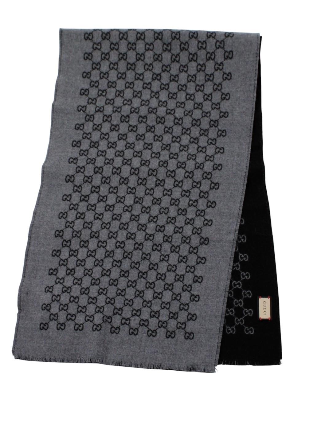 Sciarpa Gucci in Lana GG Grigio e Nero thumb