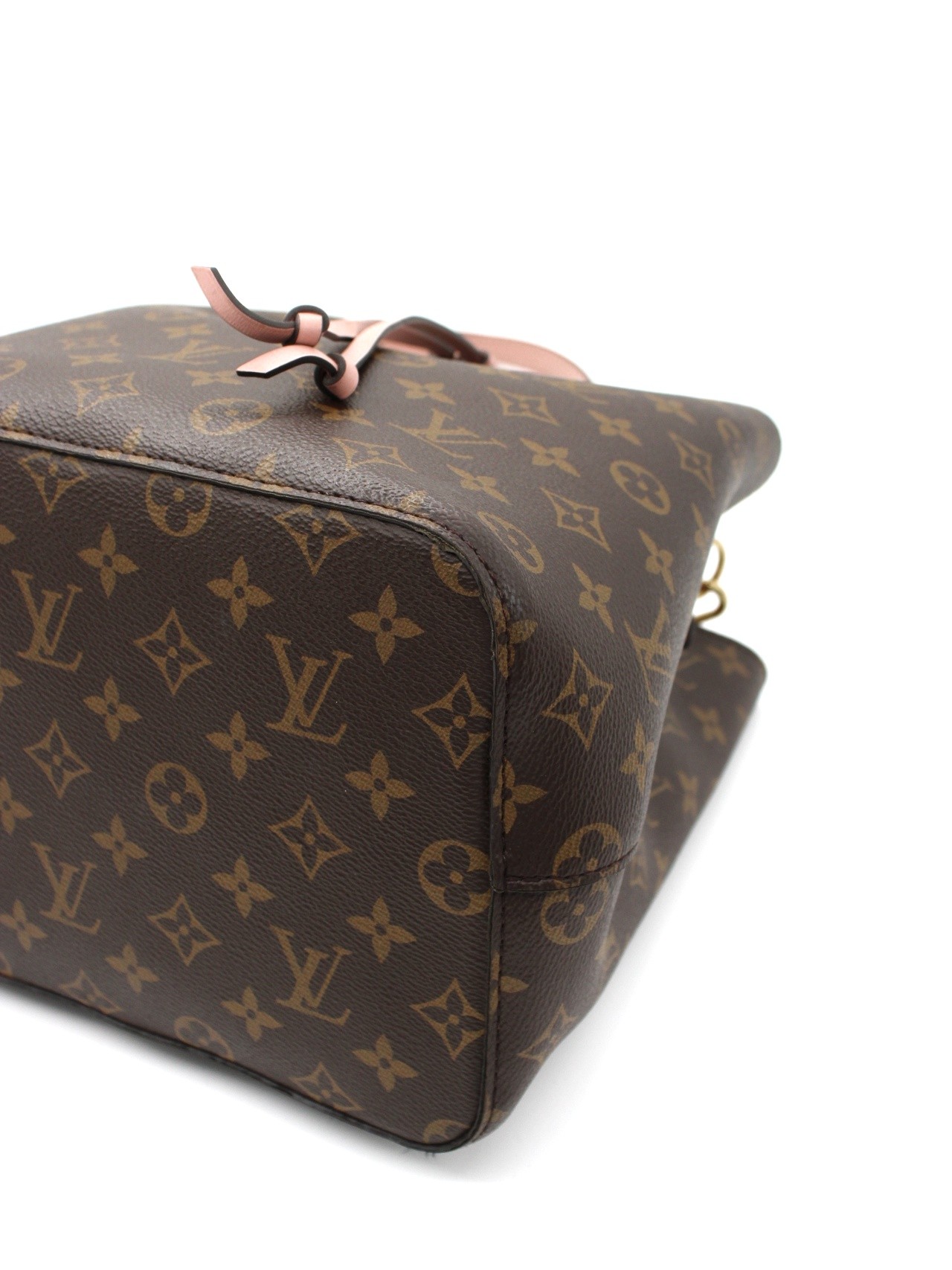 Borsa Louis Vuitton NéoNoé MM in monogram ed inserti rosa thumb