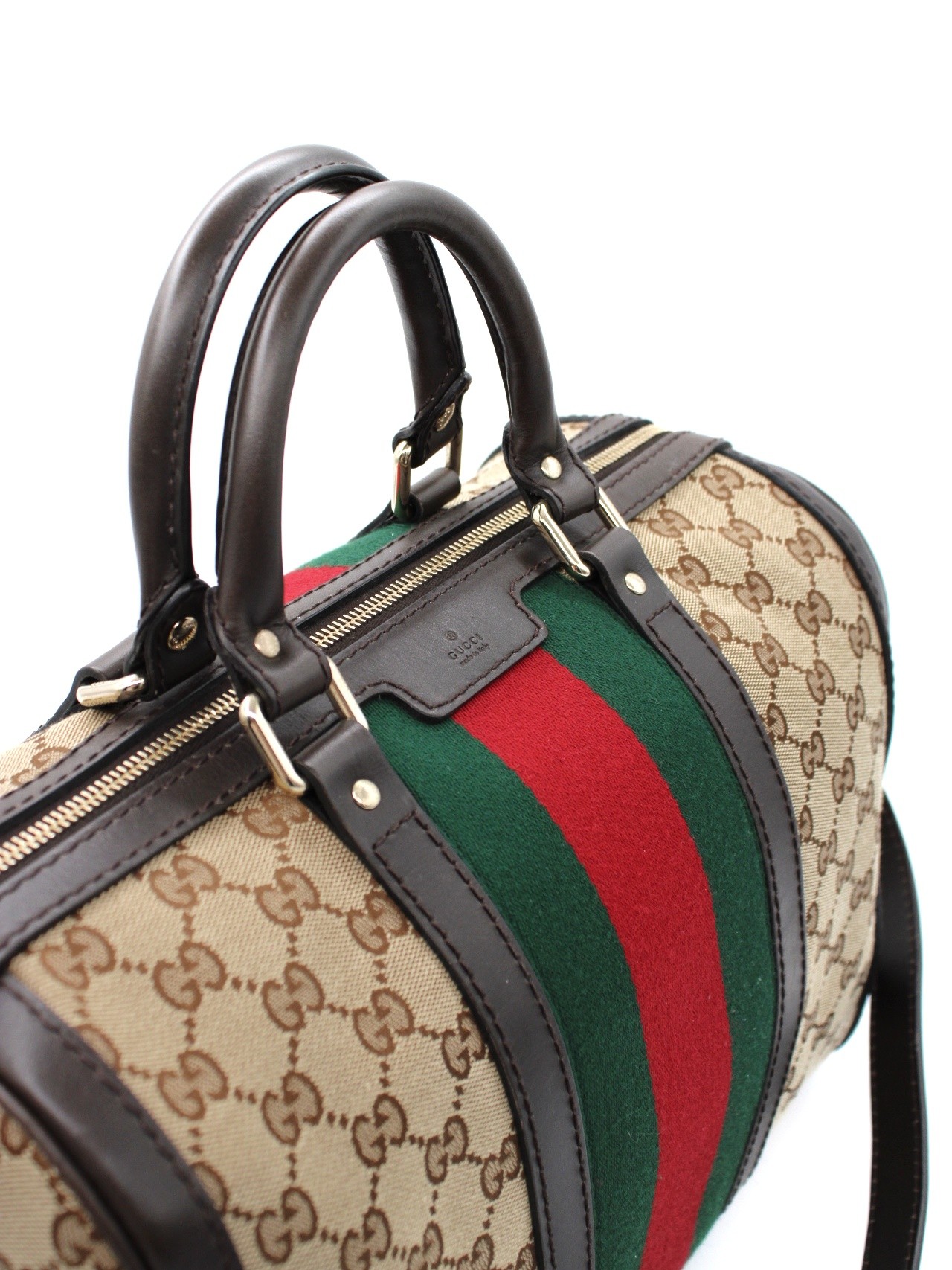 Bauletto Gucci Boston web in tela GG thumb