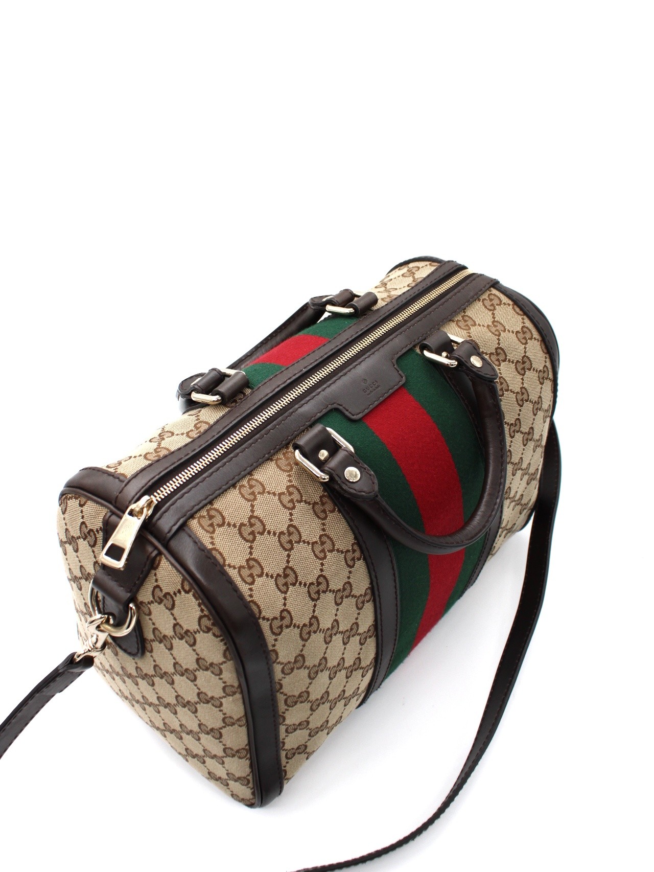 Bauletto Gucci Boston web in tela GG thumb