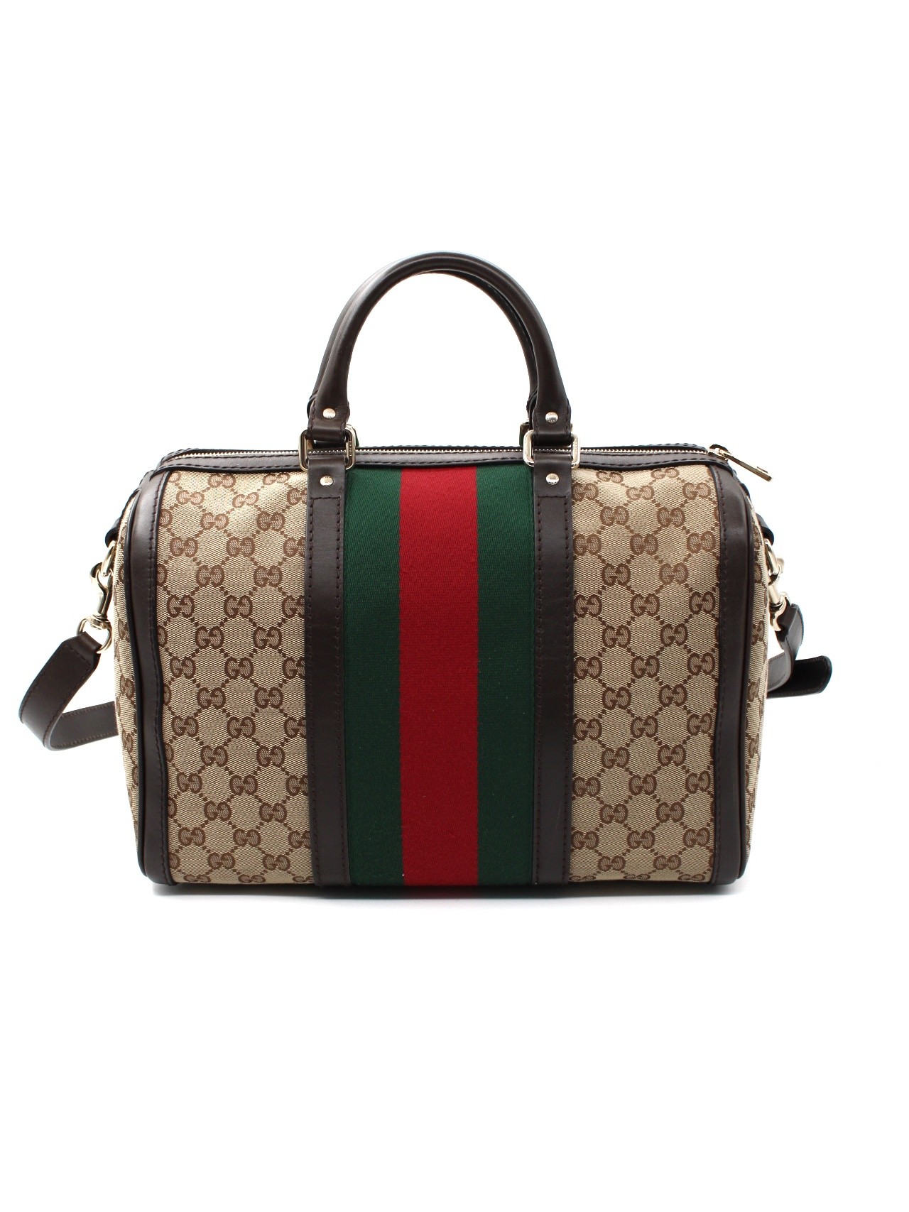 Bauletto Gucci Boston web in tela GG thumb