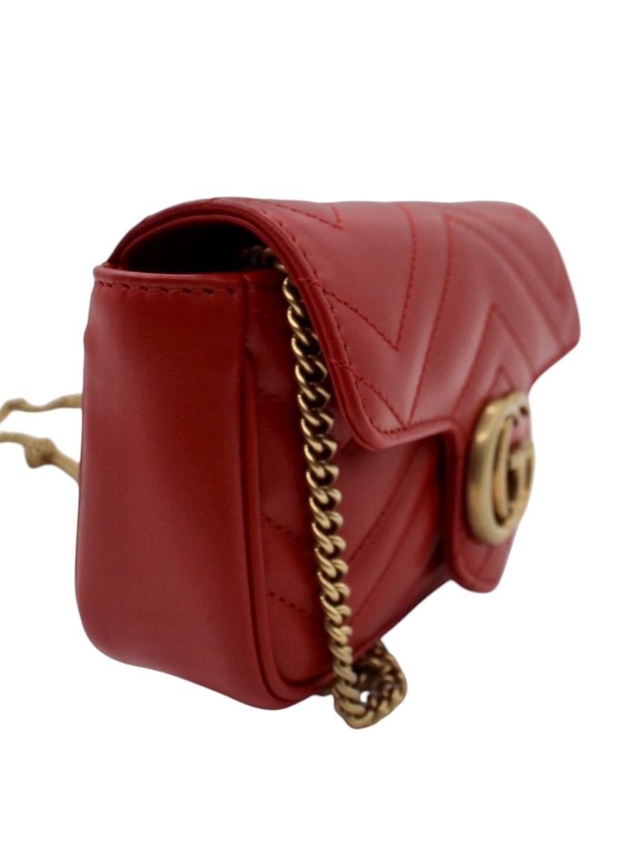 Borsa Gucci Super Mini GG Marmont Rossa thumb