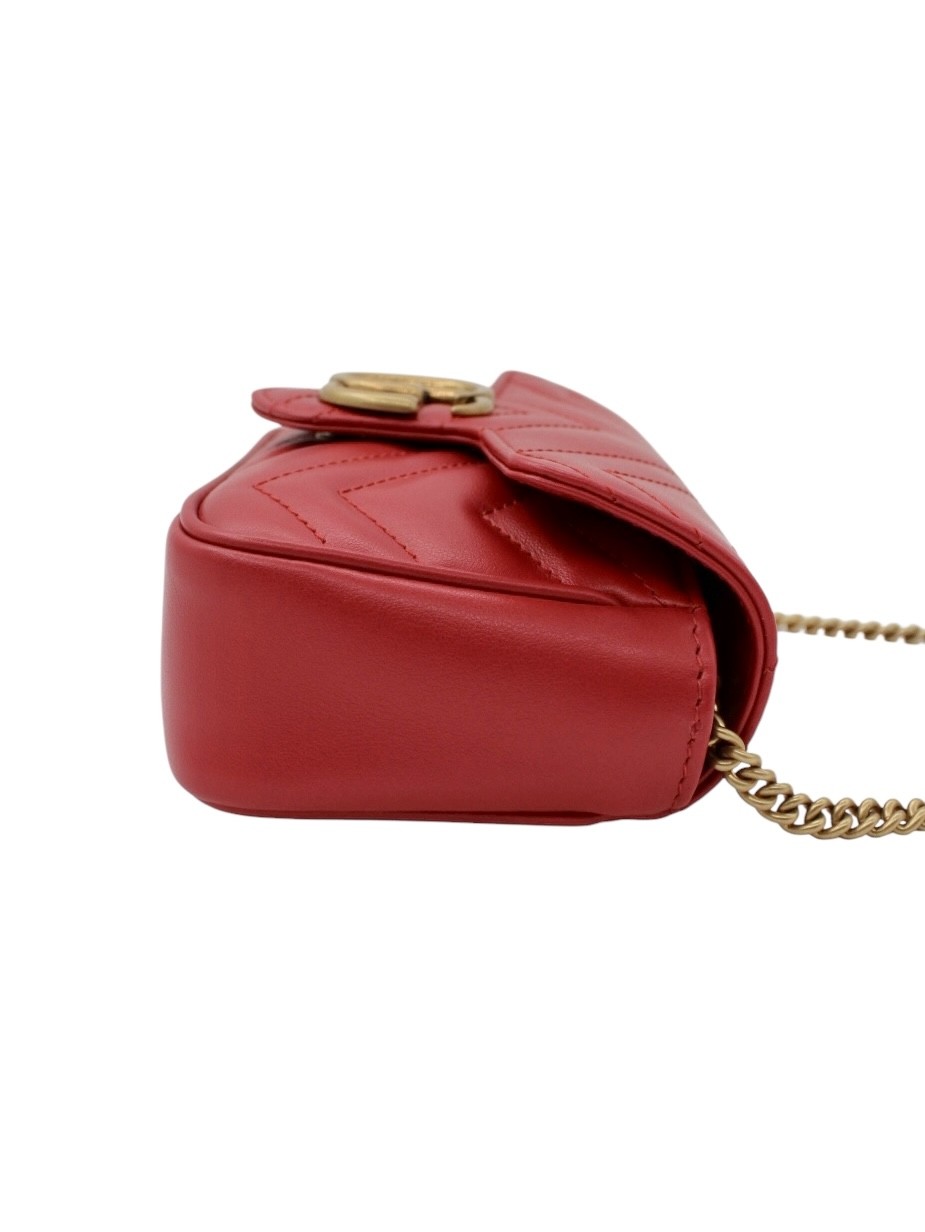 Borsa Gucci Super Mini GG Marmont Rossa thumb